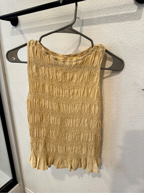 Yellow Smocked Tank Top Like New